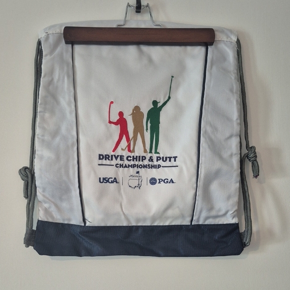 Drive Chip & Putt Championship Drawstring Bag - White and Black - Picture 1 of 3